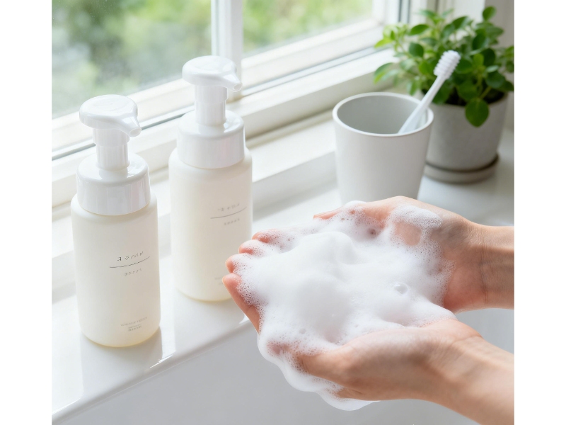 Display scenario for foam bottles
