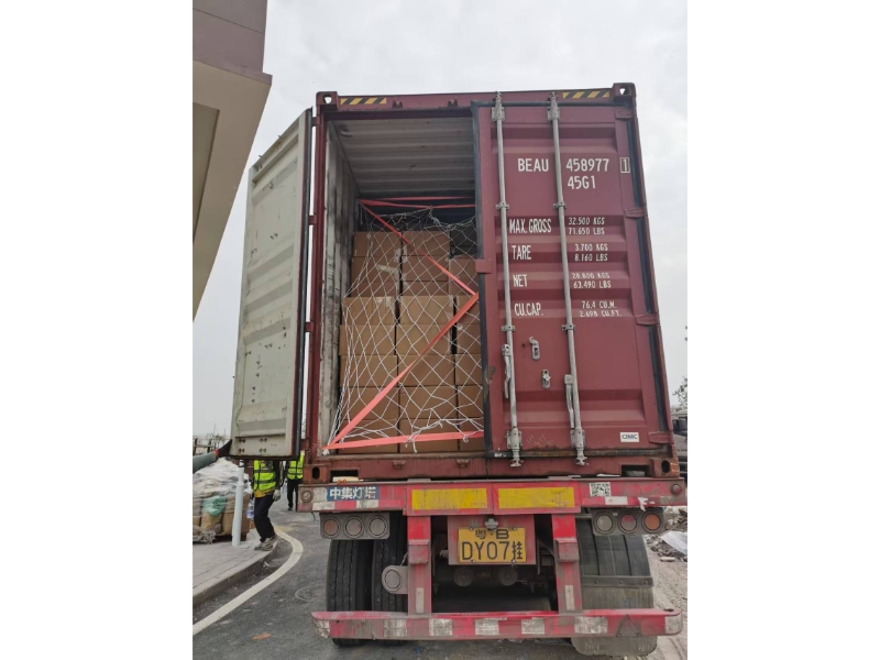 Container loaded for overseas shipment