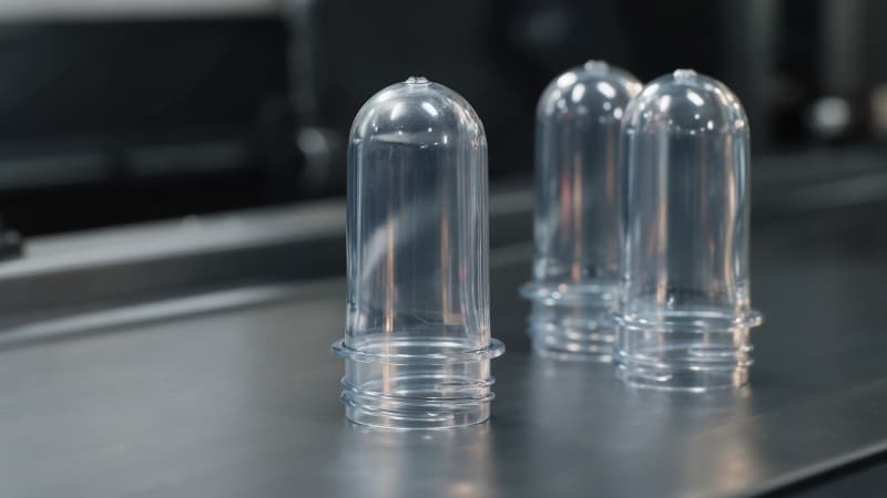 PET preforms, transparent plastic cosmetic bottle blanks, product concept image